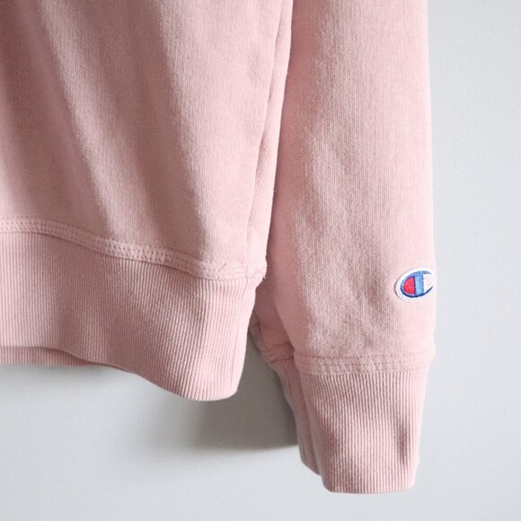 Champion Women's Pink Medium Pullover Fleece Crew Long Sleeve Stretch Sweater - Picture 8 of 11